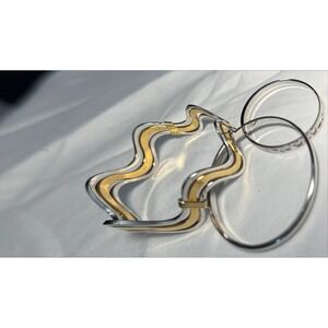 Bangle Bracelet Set of 3 Two-Tone‎ Silver & Gold Tone Fashion Jewelry